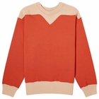 Beams Boy Women's Two Tone Crew Sweat in Red 