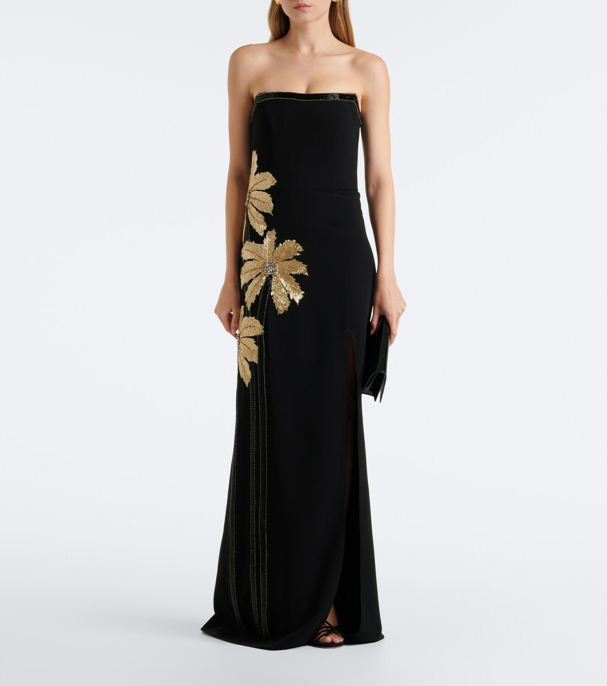 Costarellos Terrin embellished crêpe gown