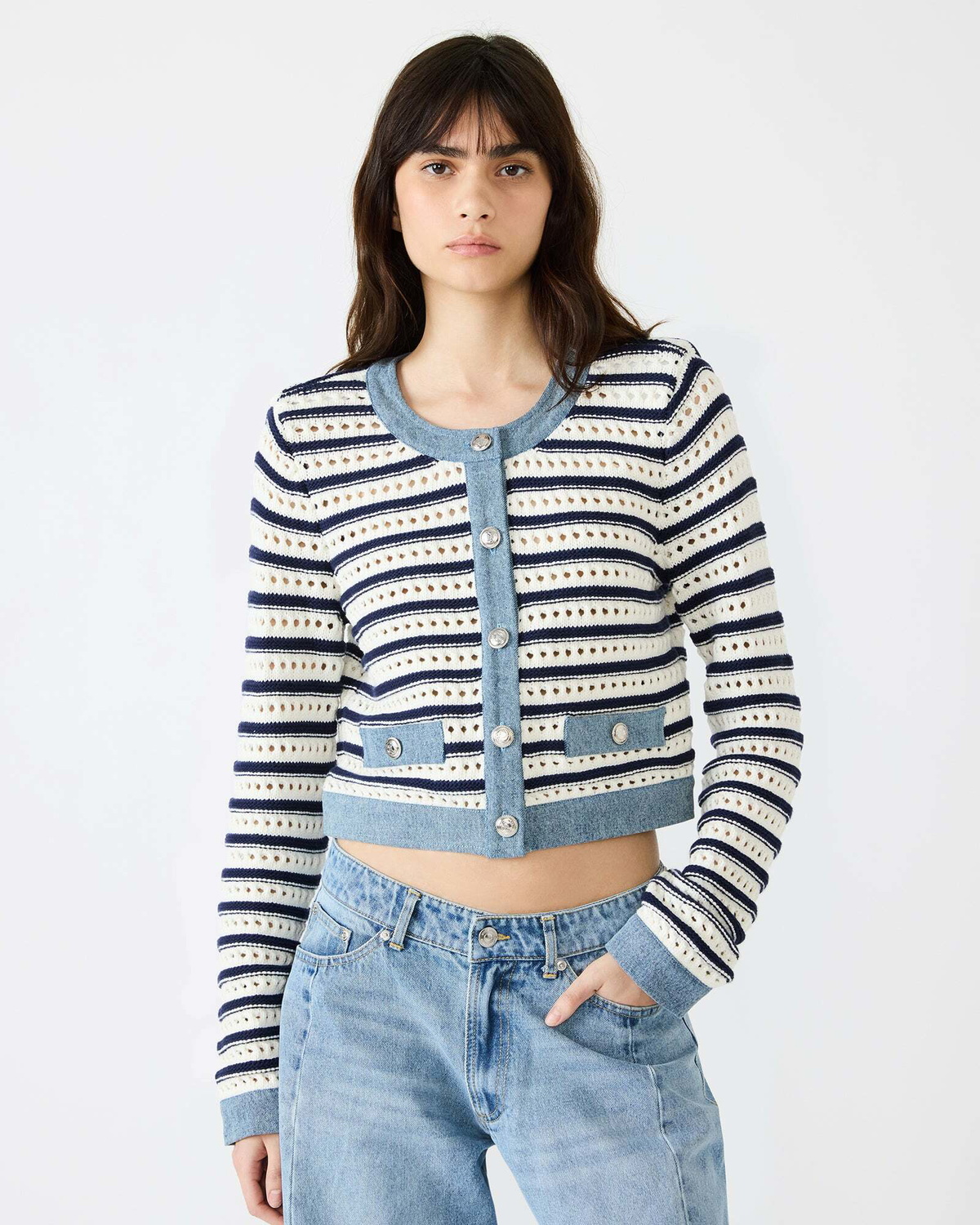 Steve Madden Cassette Cardigan in White