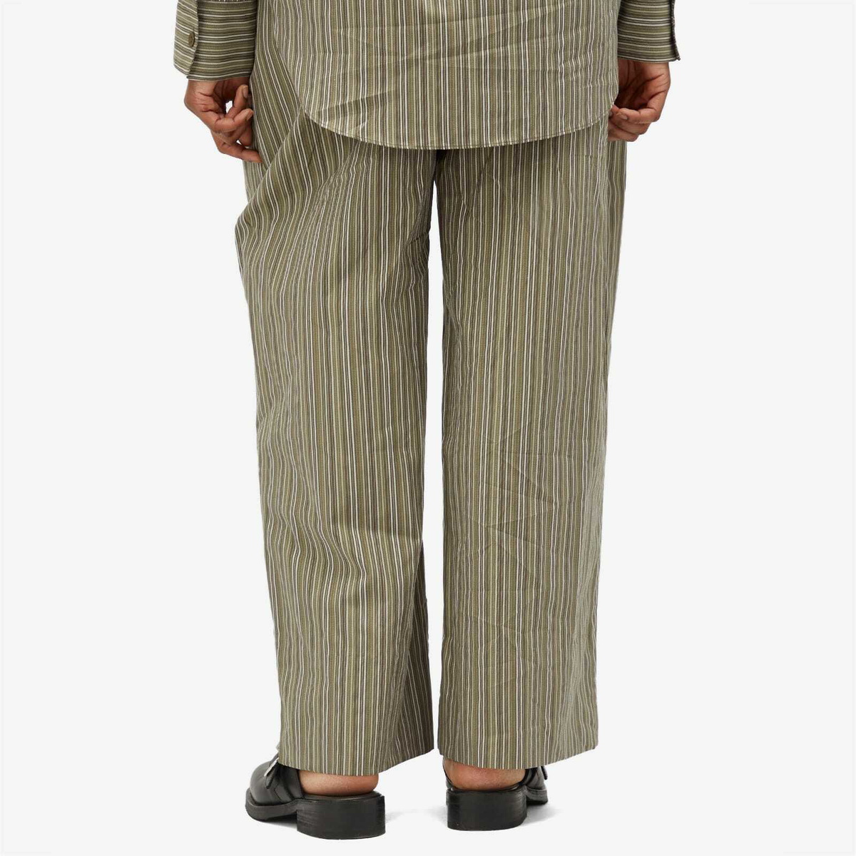 Faithfull The Brand Women's Vieu Relxaed Stripe Pants in Khaki Stripe
