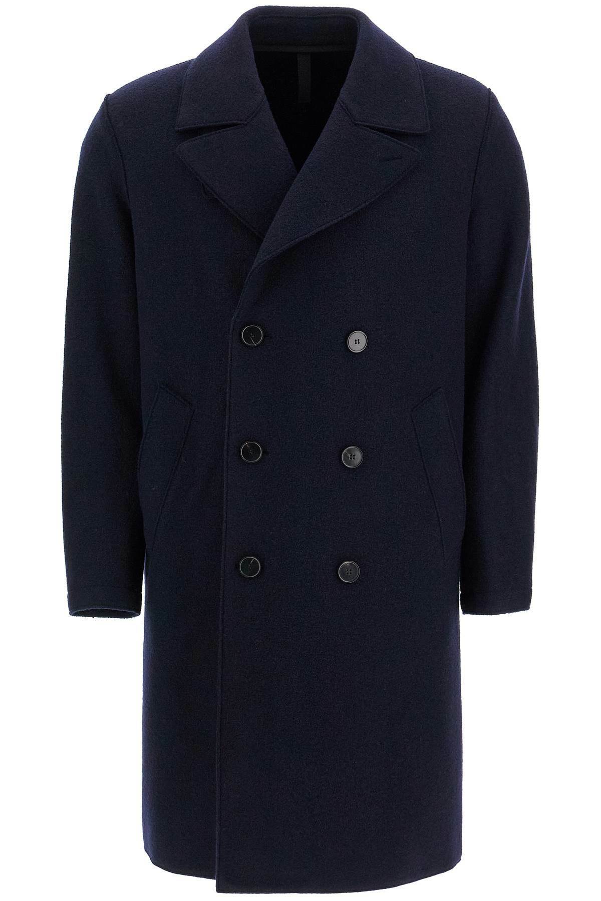 HARRIS WHARF LONDON double-breasted wool coat in boiled Blue