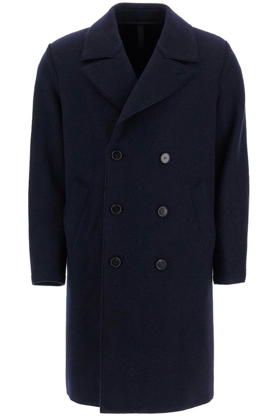 Photo: HARRIS WHARF LONDON double-breasted wool coat in boiled Blue