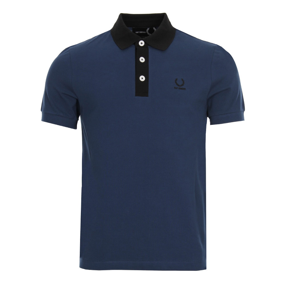 Polo Shirt Contrast Collar - Dark Blue