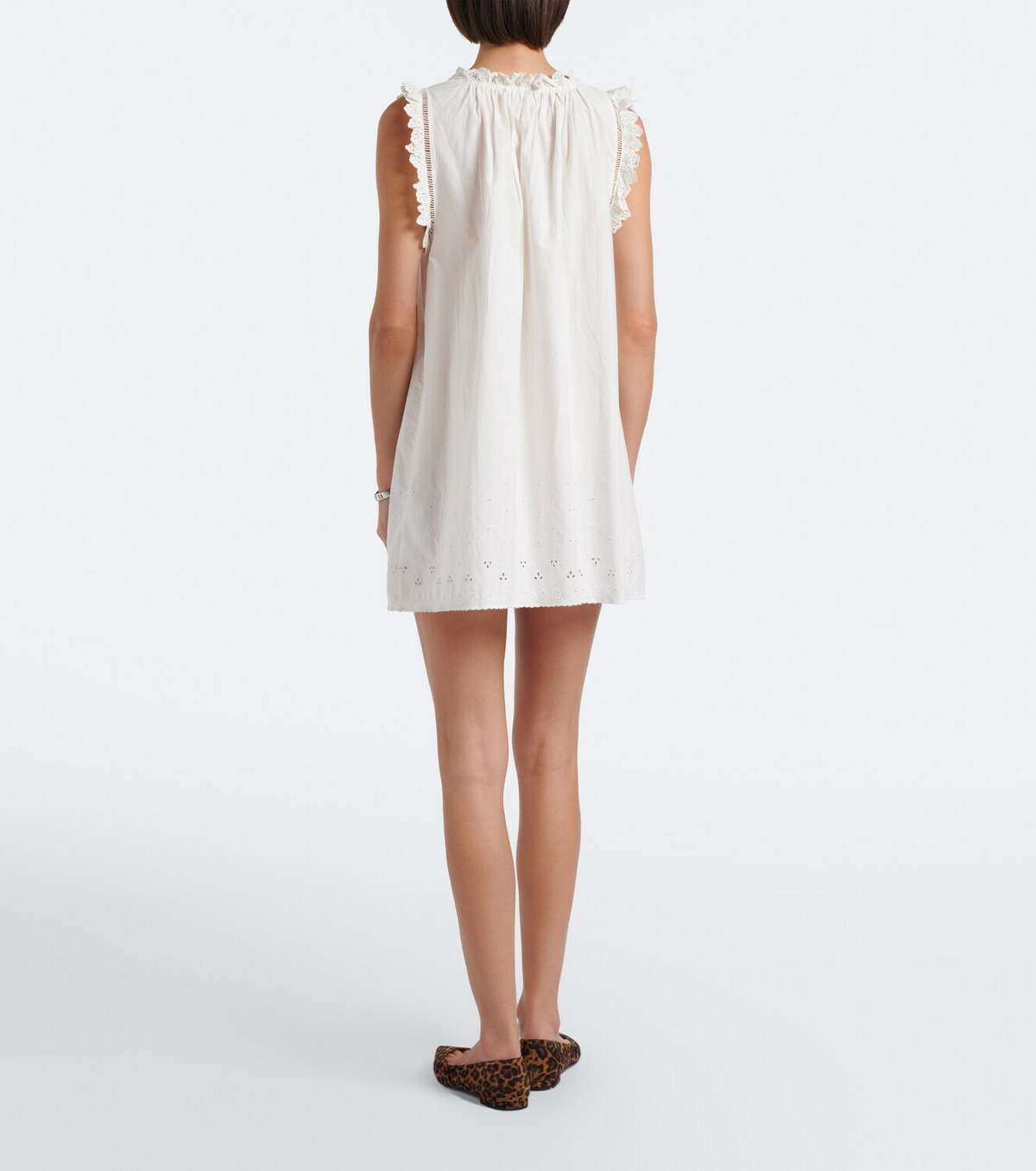 Dôen Nessie broderie anglaise cotton minidress