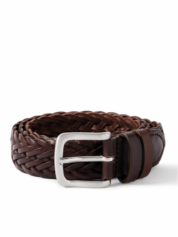 Photo: Mr P. - 3cm Woven Leather Belt - Brown