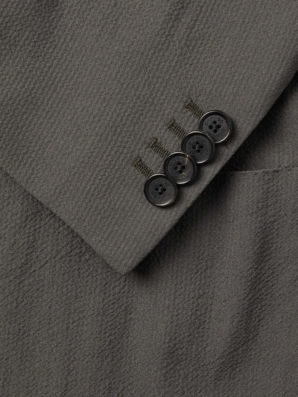 Caruso Aida Super 150s Wool and Silk Blend Seersucker Suit