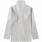 Homme Plissé Issey Miyake Men's Pleated Zip Jacket in Light Grey