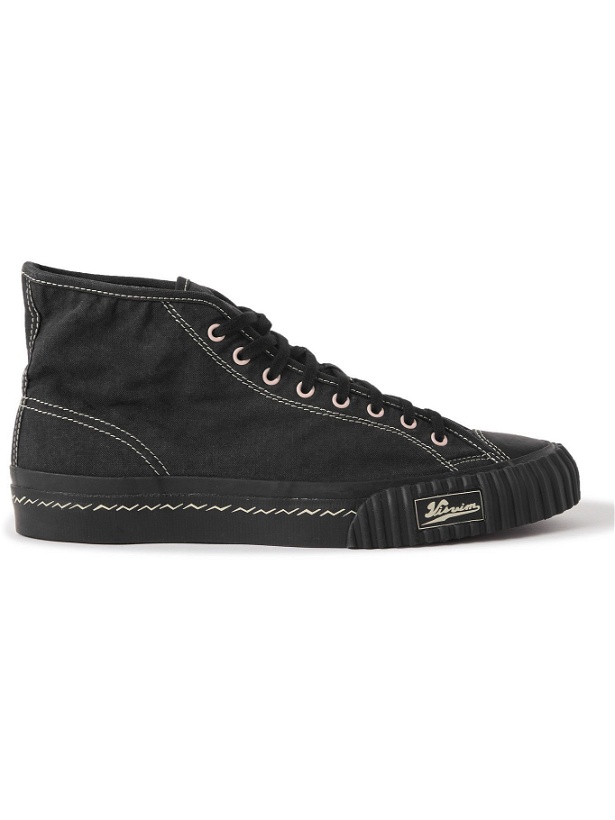 Photo: Visvim - Kiefer Leather-Trimmed Canvas High-Top Sneakers - Black