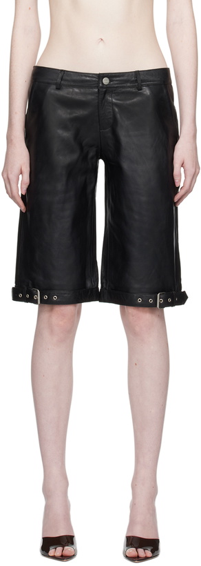 Photo: Miaou Black Clay Leather Shorts