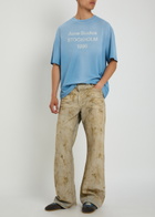 Acne Studios Logo-print Cotton-blend T-shirt Light Blue