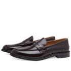 Vinnys Men's Townee Penny Loafer in Brown Polido Leather
