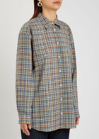 Toteme Checked Cotton-poplin Shirt Grey