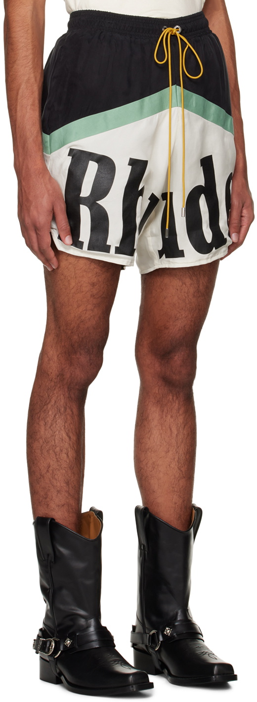 Rhude Black & Off-White Rhude Awakening Shorts