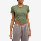 Sami Miro Vintage Women's Asymmetric Short Sleeve T-Shirt in Army Green