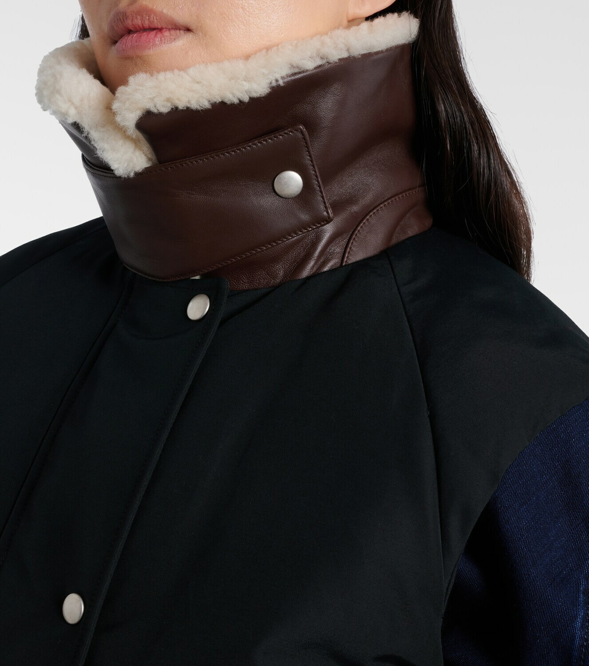 Loewe Shearling-trimmed cotton-blend vest