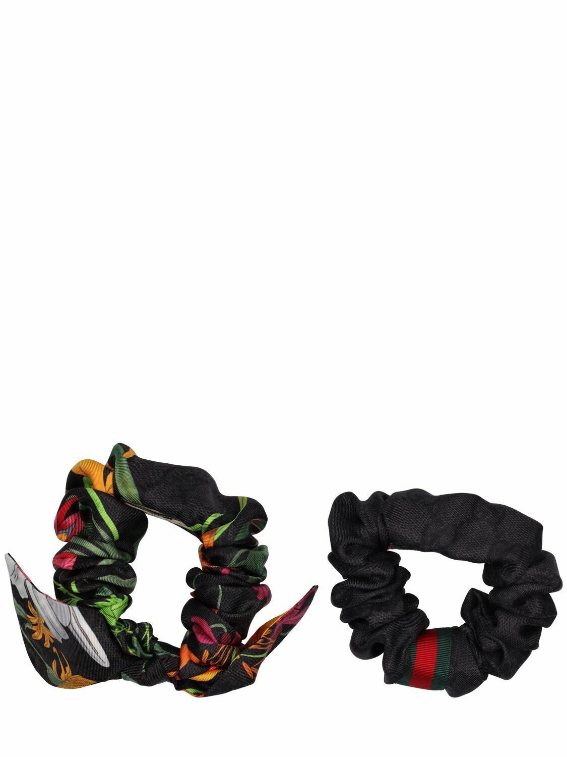 GUCCI - Set Of 2 Silk Gg Scrunchies Gucci display picture 3