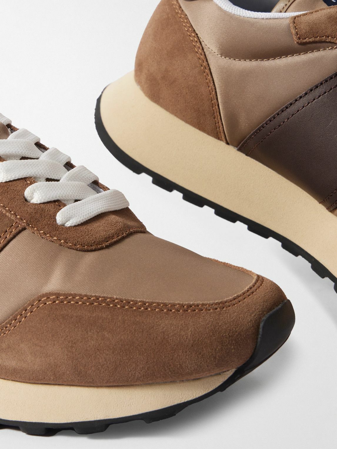 Paul Smith - Colour-Block Suede and Leather-Trimmed Shell Sneakers - Brown