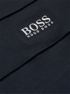 HUGO BOSS - Logo-Embroidered Tech Cotton-Blend Jersey Sweatshirt - Blue