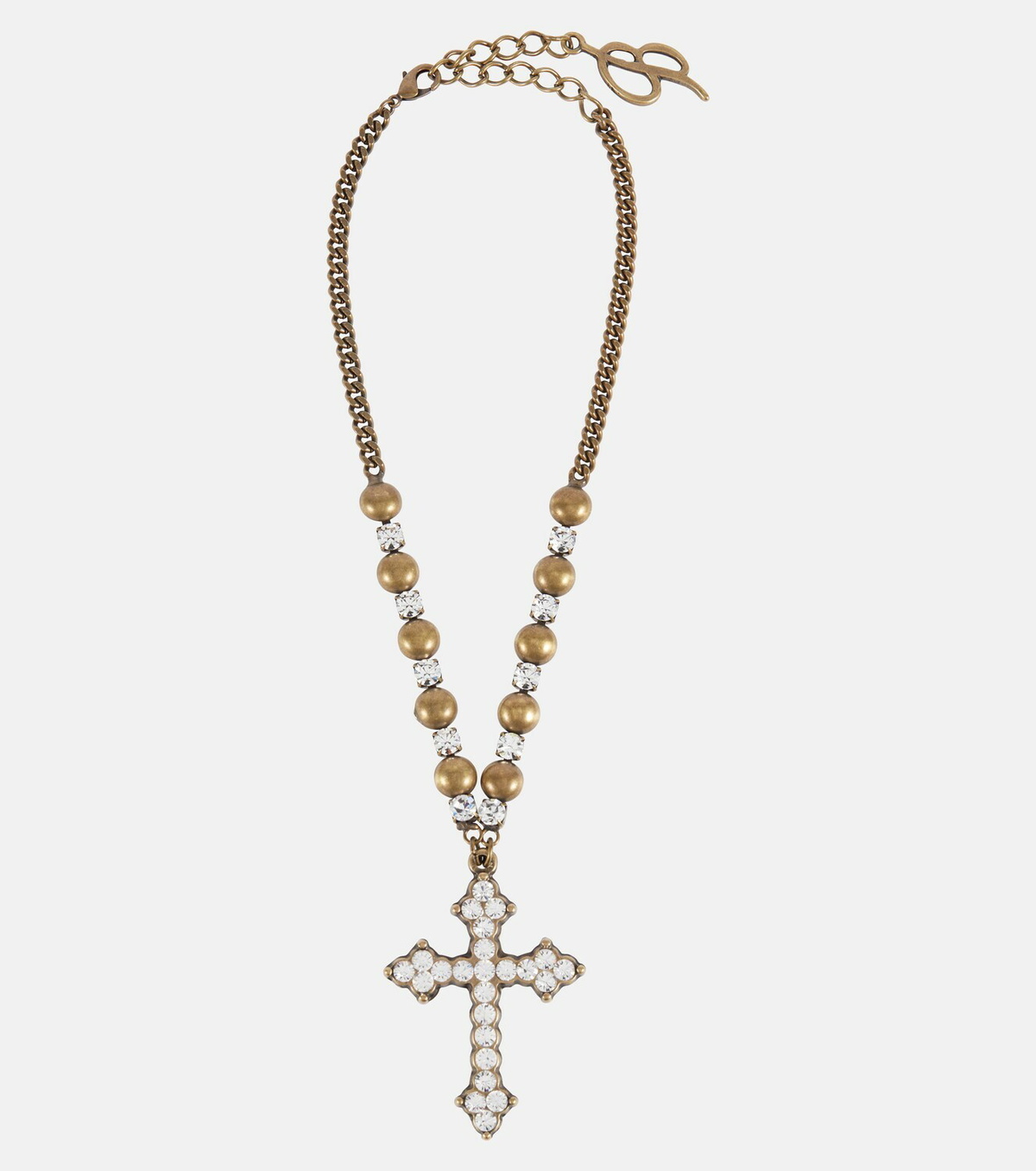 Blumarine Embellished cross necklace Blumarine