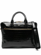 TOM FORD Black Crocodile-Effect Laptop Bag