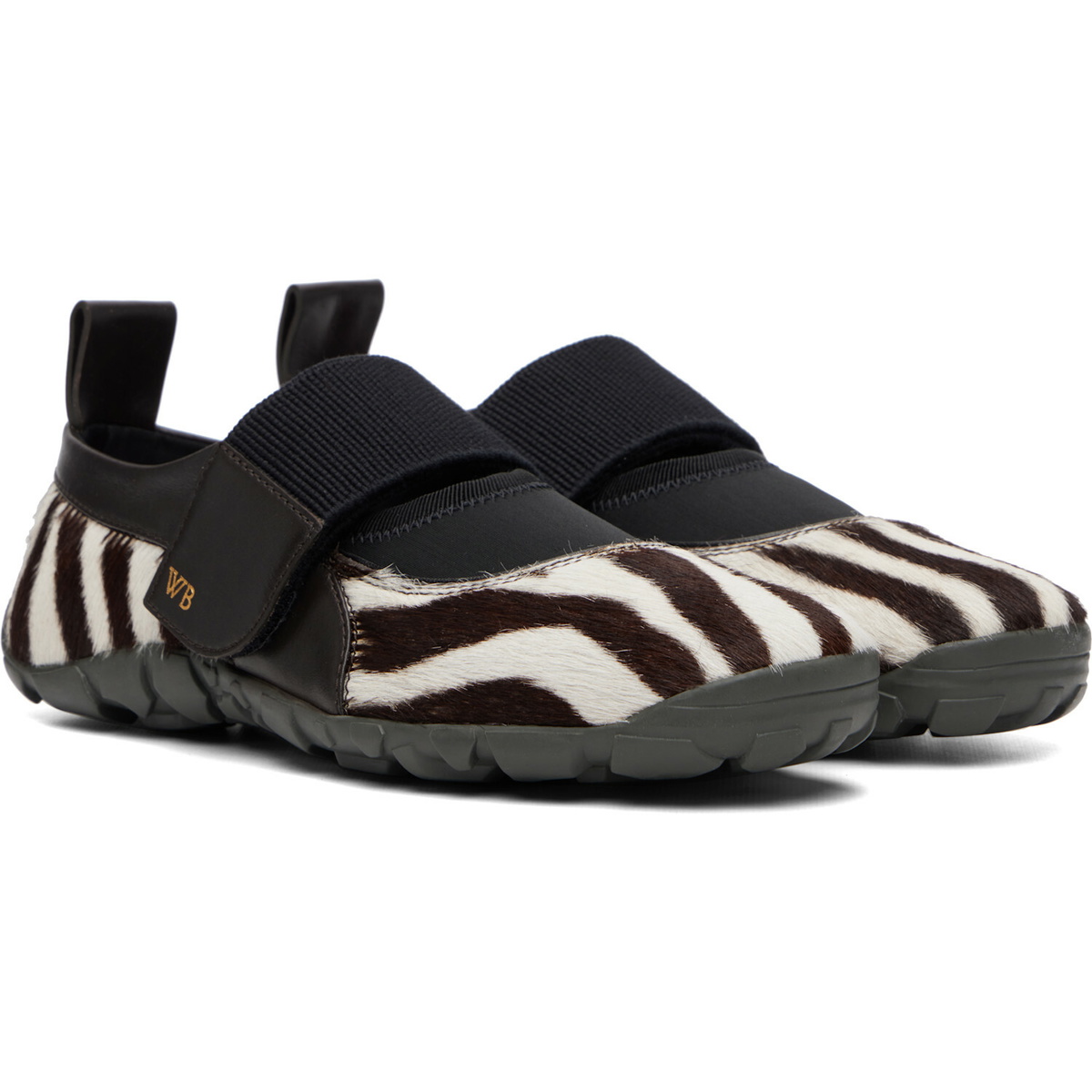 Wales Bonner White & Brown Jewel Mary Jane Sneakers