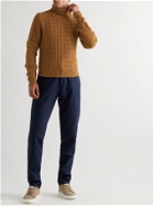 Etro - Cable-Knit Wool-Blend Rollneck Sweater - Brown