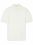 Orlebar Brown - 007 Burnham Slim-Fit Jacquard-Knit Mulberry Silk and Cotton-Blend Polo Shirt - White