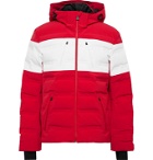 Aztech Mountain - Nuke Suit Hooded Striped Down Ski Jacket - Red