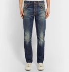 Nudie Jeans - Grim Tim Slim-Fit Distressed Organic Selvedge Denim Jeans - Men - Mid denim