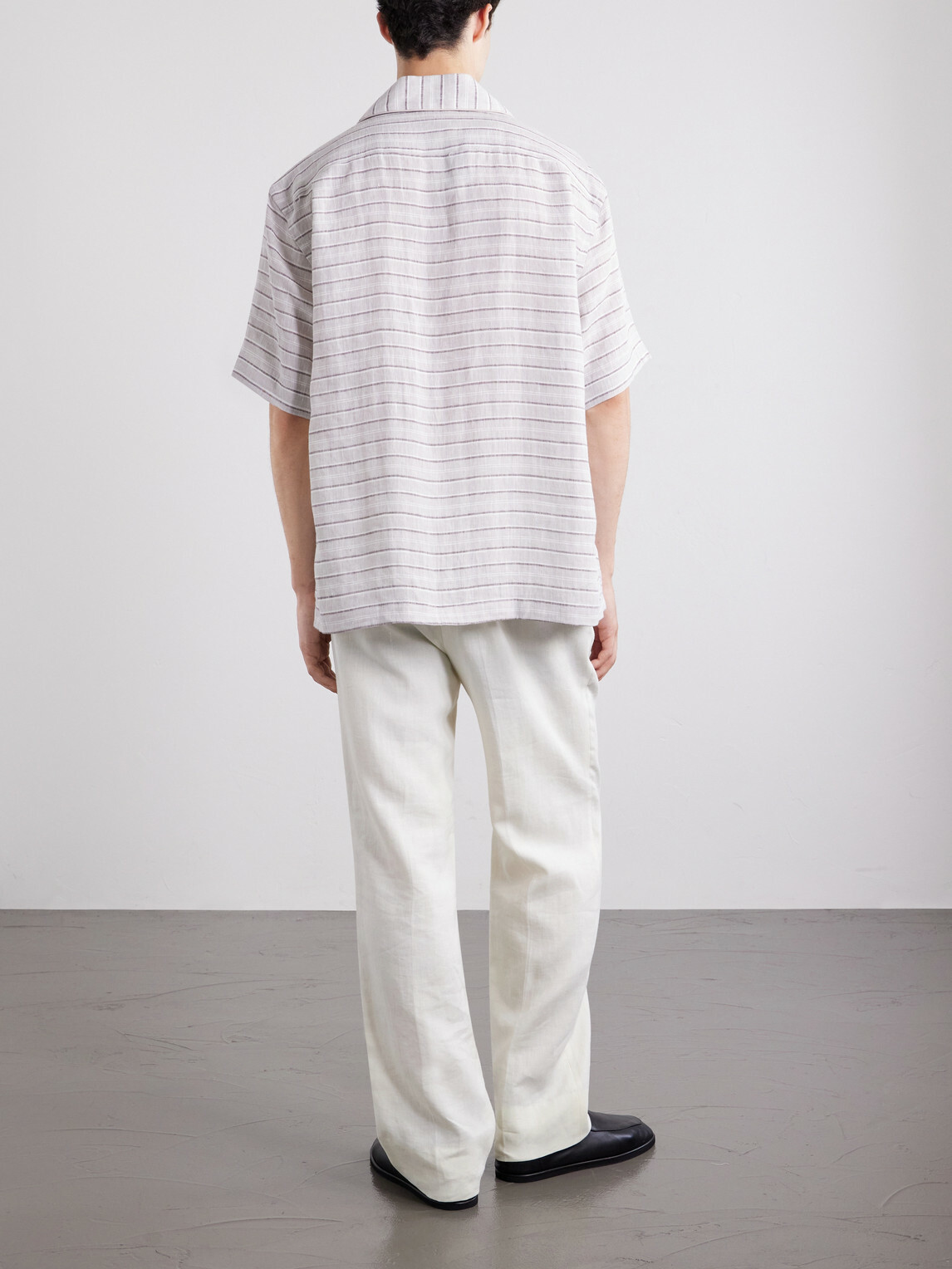 Eleventy - Striped Linen Shirt - Gray