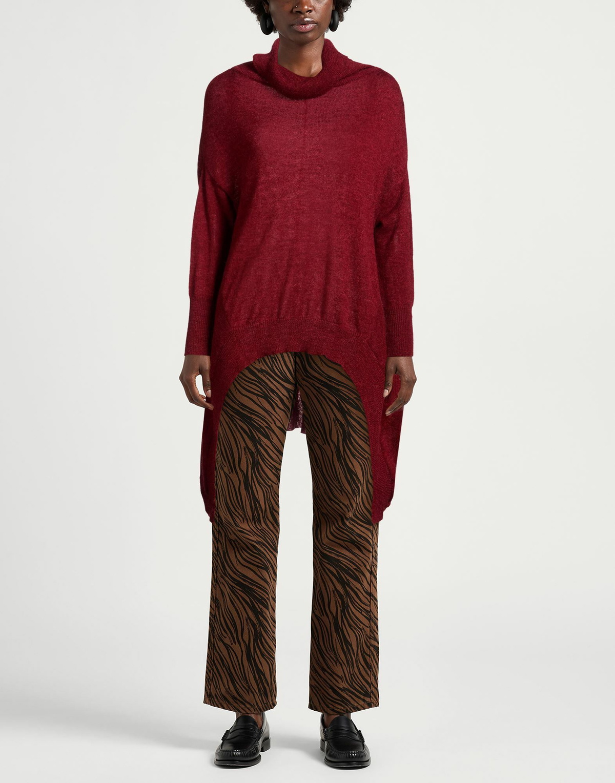 Manila Grace Womens Turtleneck Brick