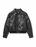 Balmain - Slim-Fit Panelled Leather Bomber Jacket - Black
