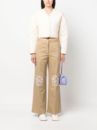 LOEWE - Anagram Wide Leg Cotton Trousers