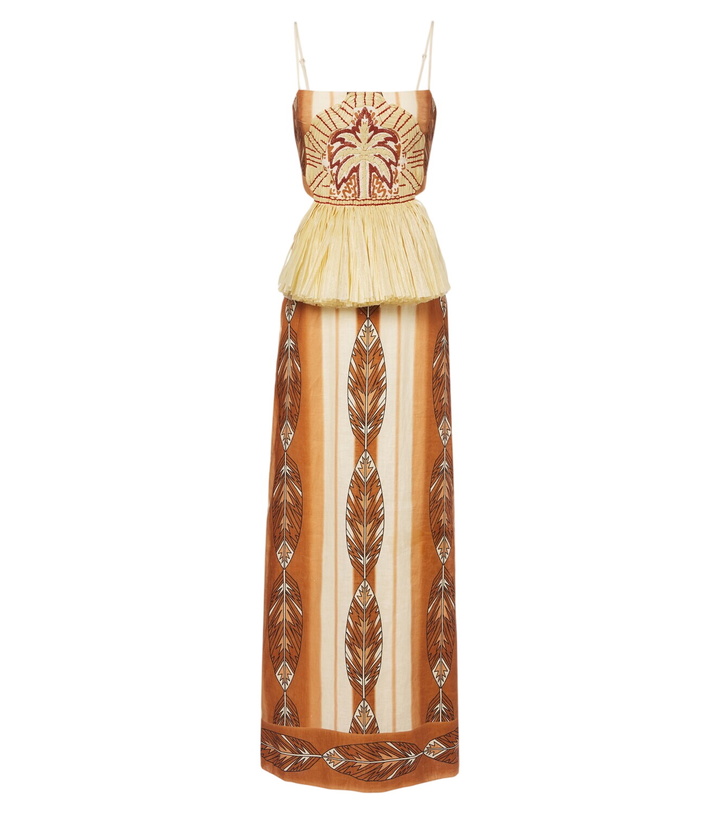Photo: Johanna Ortiz Andean Mythology printed linen maxi dress