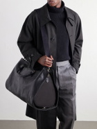 Bennett Winch - S.C. Holdall Convertible Full-Grain Leather and Cotton-Twill Weekend Bag - Black