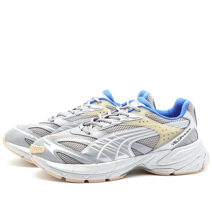Photo: Puma Men's Velophasis Sneakers in Matte Silver/Royal Sapphire