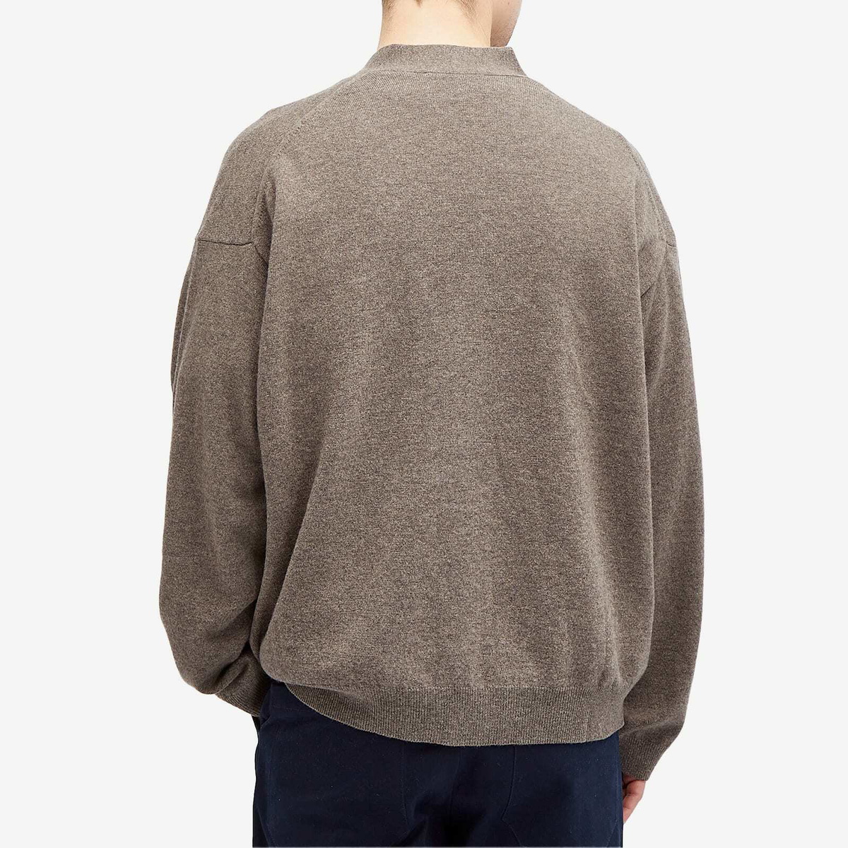 Studio Nicholson Men's Parr Lambswool Knit Cardigan in Stone