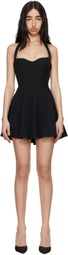 GUIZIO Black Juliette Halter Minidress