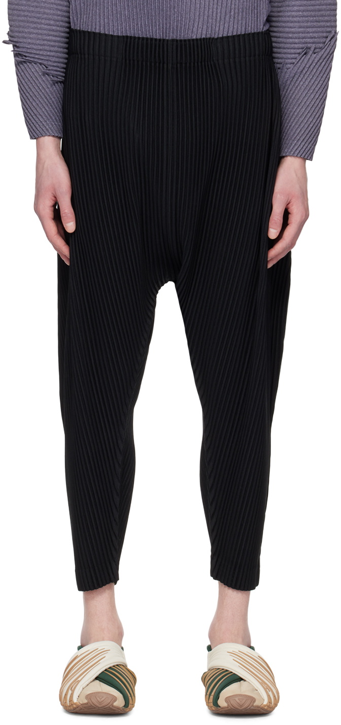 Homme Plissé Issey Miyake Black Pleats Bottoms 1 Trousers Homme