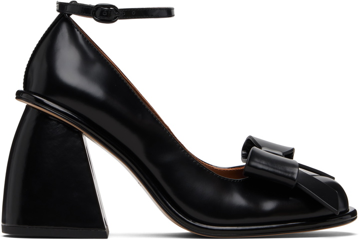Photo: SHUSHU/TONG Black Front Bow Heels