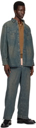 BEAMS PLUS Blue Western Double Dye Denim Shirt