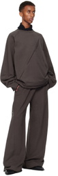 NULLUS Brown Whale Fin Snap-On Sweatpants