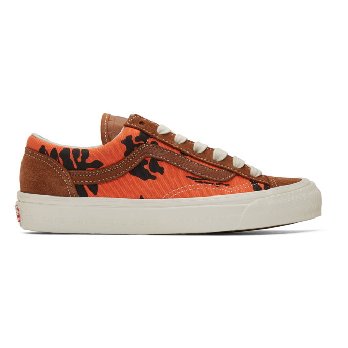 Photo: Vans Brown and Orange Modernica Edition Style 36 XL Hawaii Print Sneakers