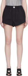 MM6 Maison Margiela Black Cotton Poplin Shorts