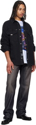 Versace Jeans Couture Black Bouclé Denim Jacket
