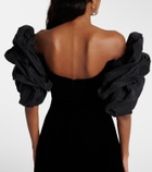 Carolina Herrera Off-shoulder velvet minidress