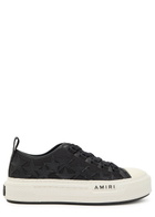 Amiri Stars Appliquéd Leather and Canvas Sneakers Black