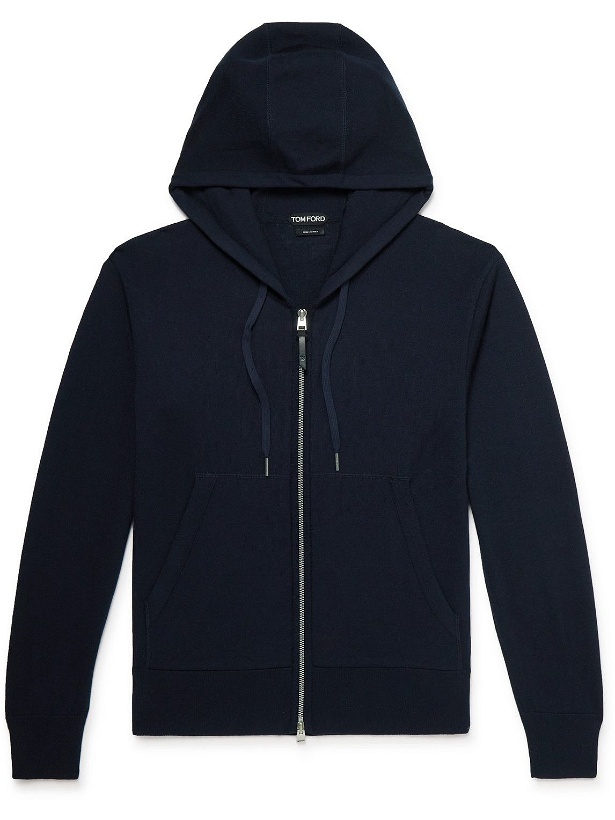Photo: TOM FORD - Cashmere-Blend Zip-Up Hoodie - Blue
