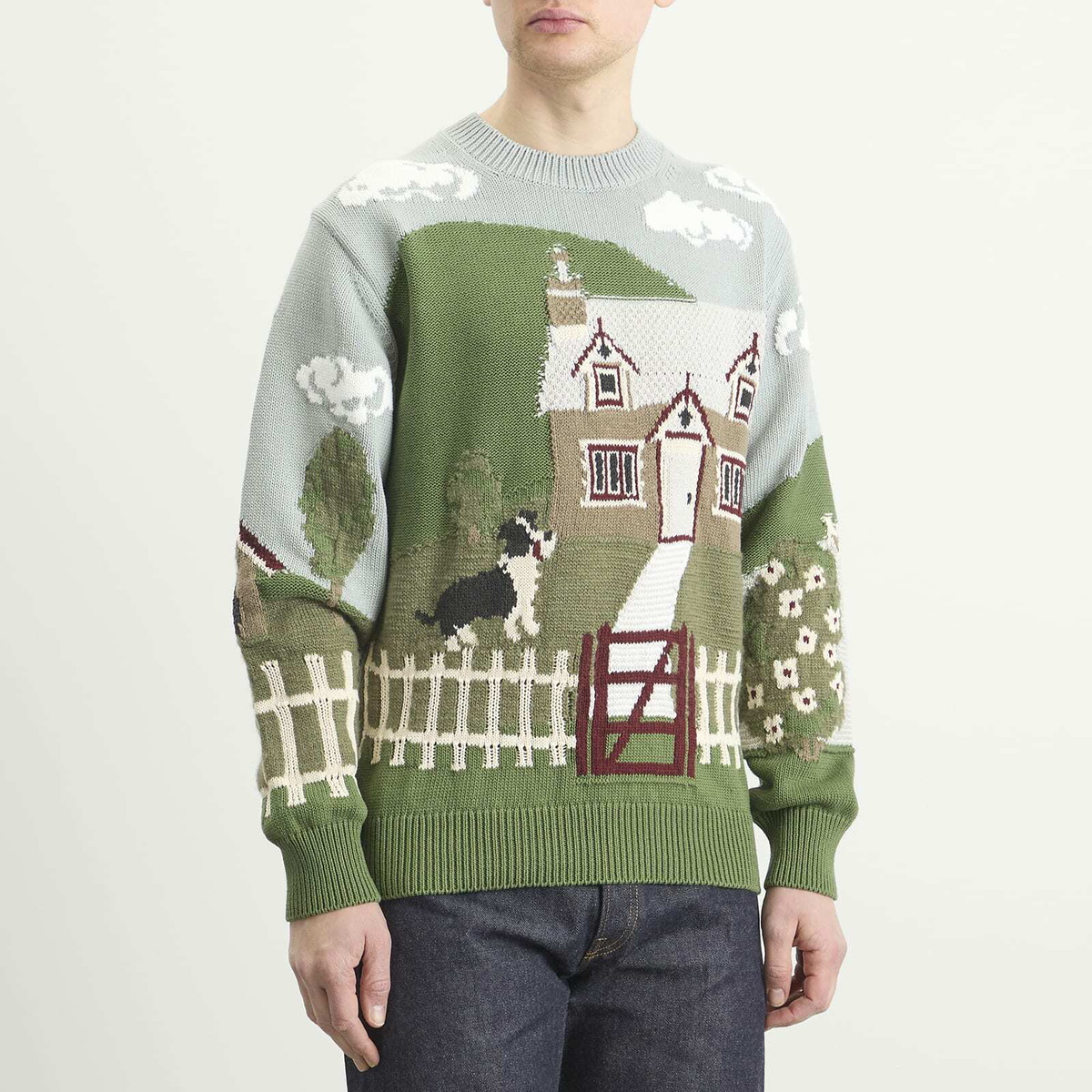 Junya Watanabe MAN Men's Intarsia Jacquard Jumper in Multi