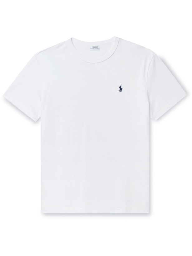 Photo: POLO RALPH LAUREN - Logo-Embroidered Cotton-Jersey T-Shirt - White